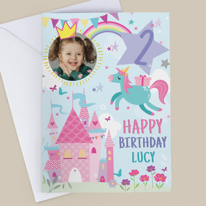 Personalised Photo Upload Princess Birthday Card – Girls Birthday Card - image 4