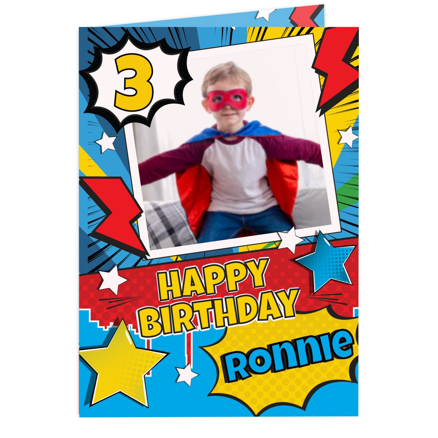 Personalised Photo Upload Superhero Birthday Card – Boys Birthday Card - image 5