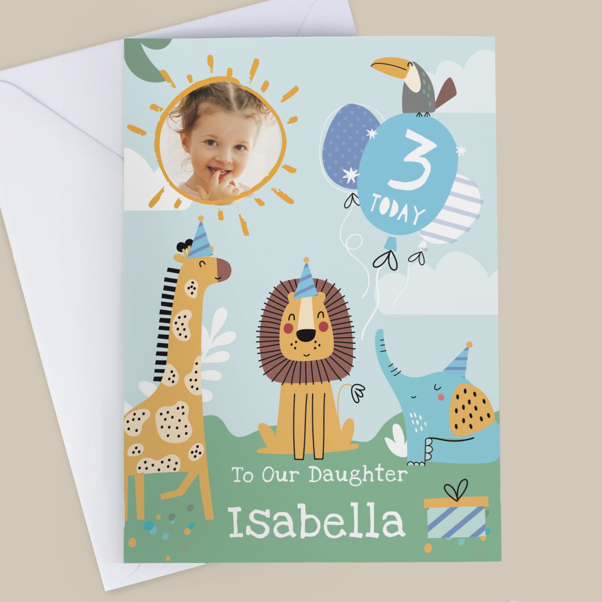 Personalised Photo Upload Animals Birthday Card – Children's Birthday Card - image 4