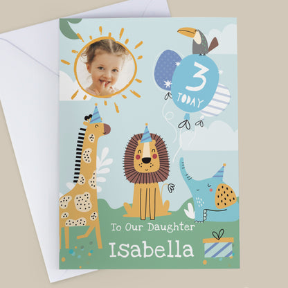 Personalised Photo Upload Animals Birthday Card – Children's Birthday Card - image 4