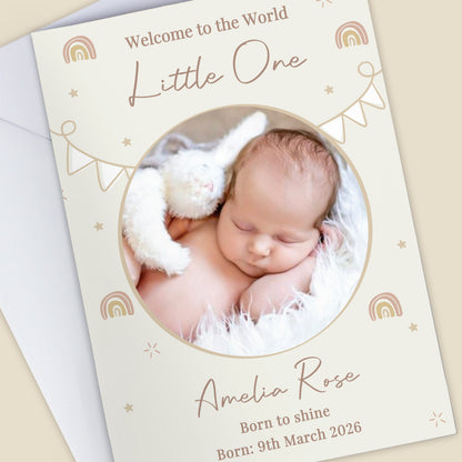 Personalised Photo Upload New Baby Card – Keepsake New Baby Card - image 4