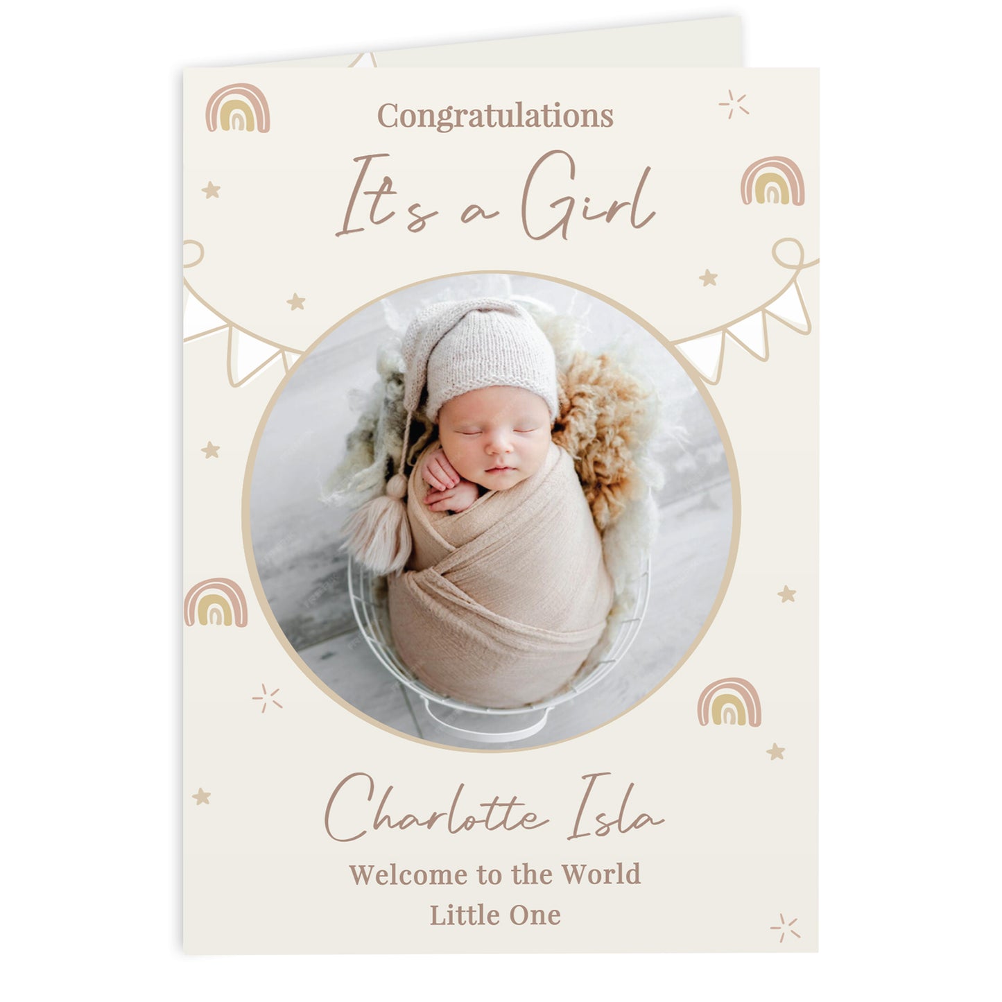 Personalised Photo Upload New Baby Card – Keepsake New Baby Card - image 5