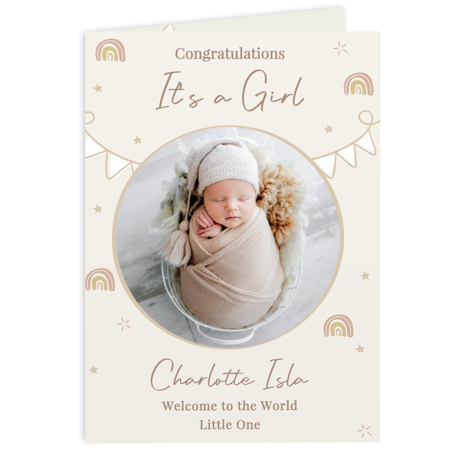 Personalised Photo Upload New Baby Card – Keepsake New Baby Card - image 5