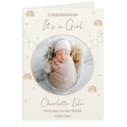 Personalised Photo Upload New Baby Card – Keepsake New Baby Card - image 5