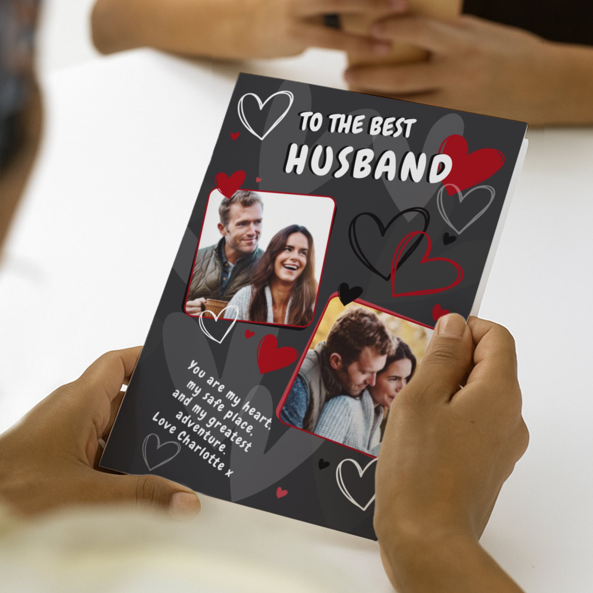 Personalised Photo Upload Hearts Card – Valentine's Day Birthday Card - image 2