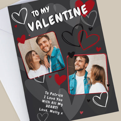 Personalised Photo Upload Hearts Card – Valentine's Day Birthday Card - image 4