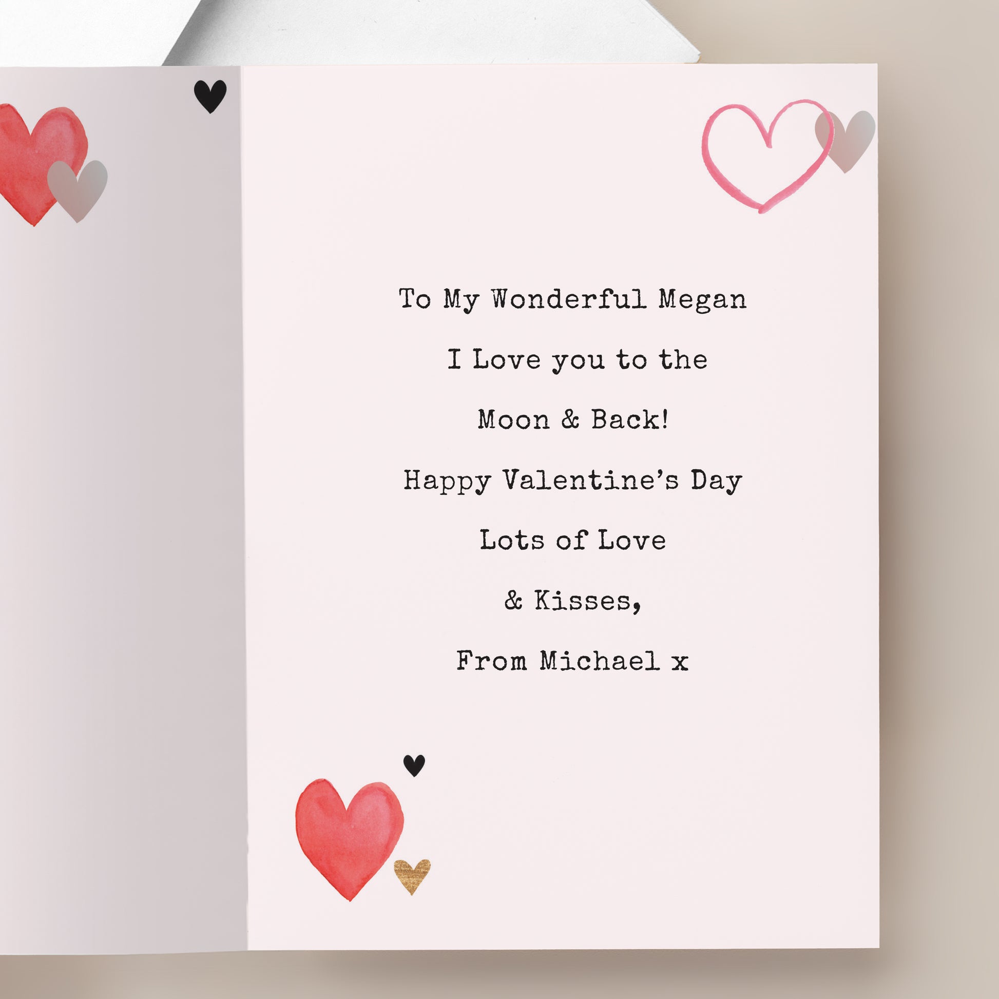 Personalised Photo Upload Red Hearts Card – Valentine's Day Anniversary Card - image 3