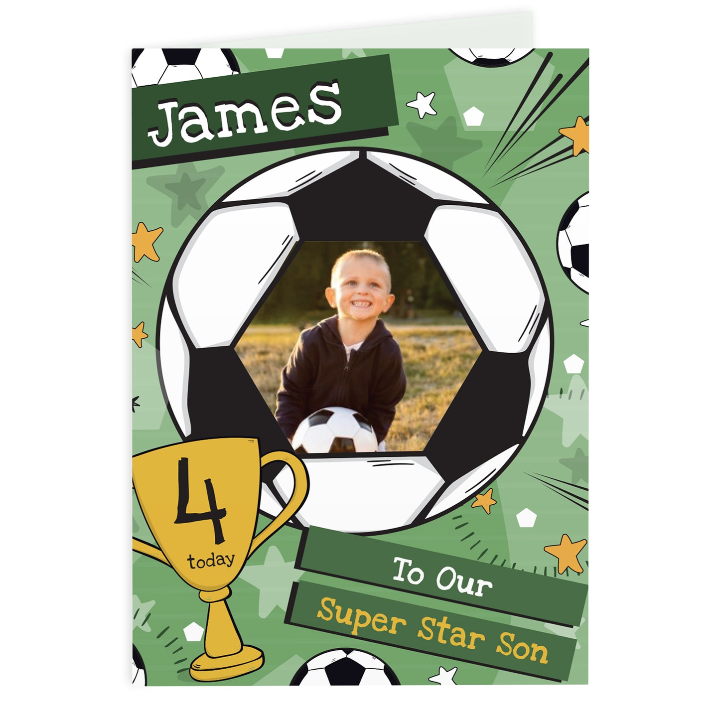Personalised Photo Upload Football Birthday Card – Boys Birthday Card - image 5