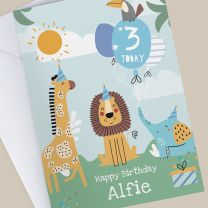 Personalised Animals Birthday Card – Children's Birthday Card - image 2