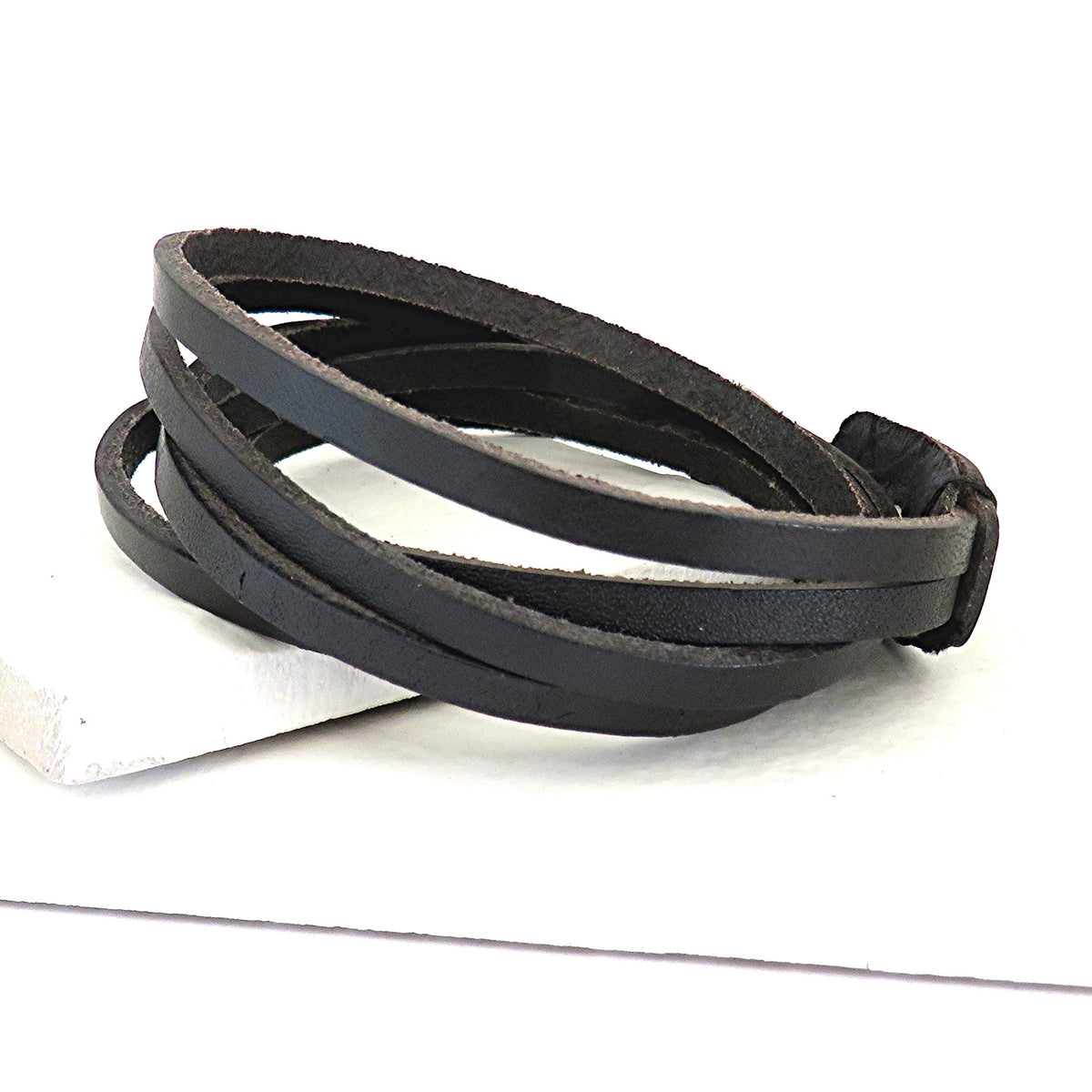 Personalised Men's Brown Cowhide Wrap Bracelet