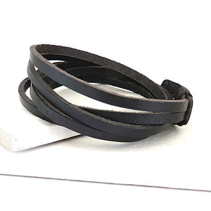 Personalised Men's Brown Cowhide Wrap Bracelet