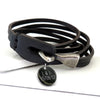 Personalised Men's Brown Cowhide Wrap Bracelet