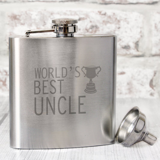 Worlds Best Uncle Hip Flask from Heartfelt Gifts