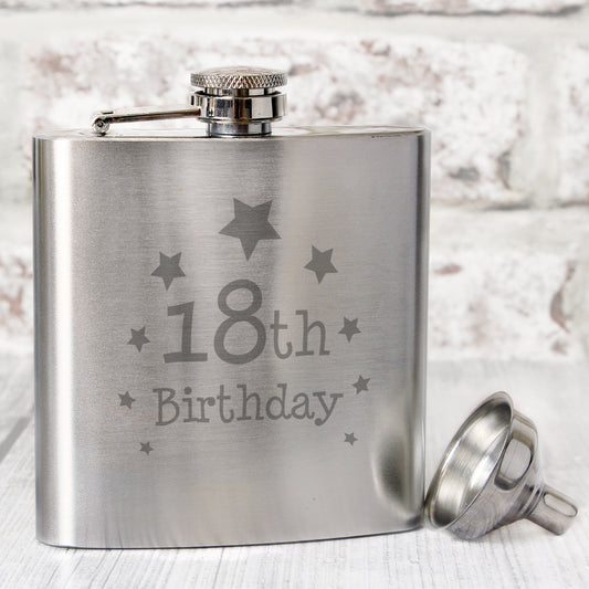 18th Birthday Hip Flask from Heartfelt Gifts