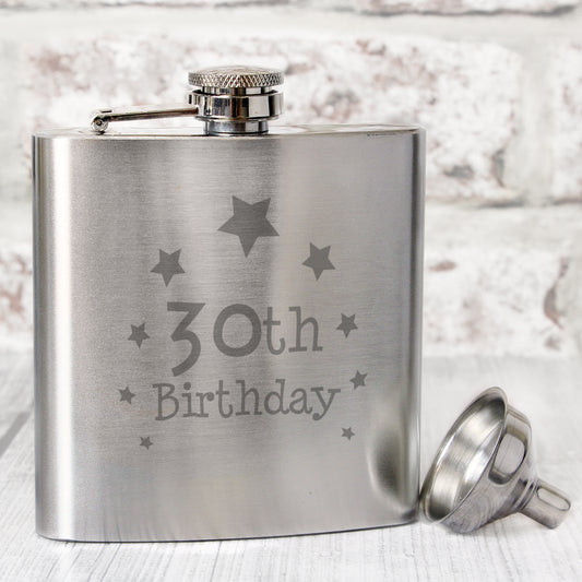 30th Birthday Hip Flask from Heartfelt Gifts