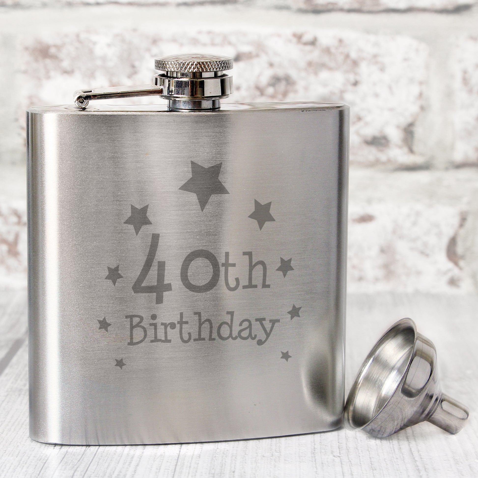 40th Birthday Hip Flask from Heartfelt Gifts