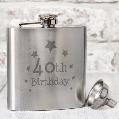 40th Birthday Hip Flask from Heartfelt Gifts