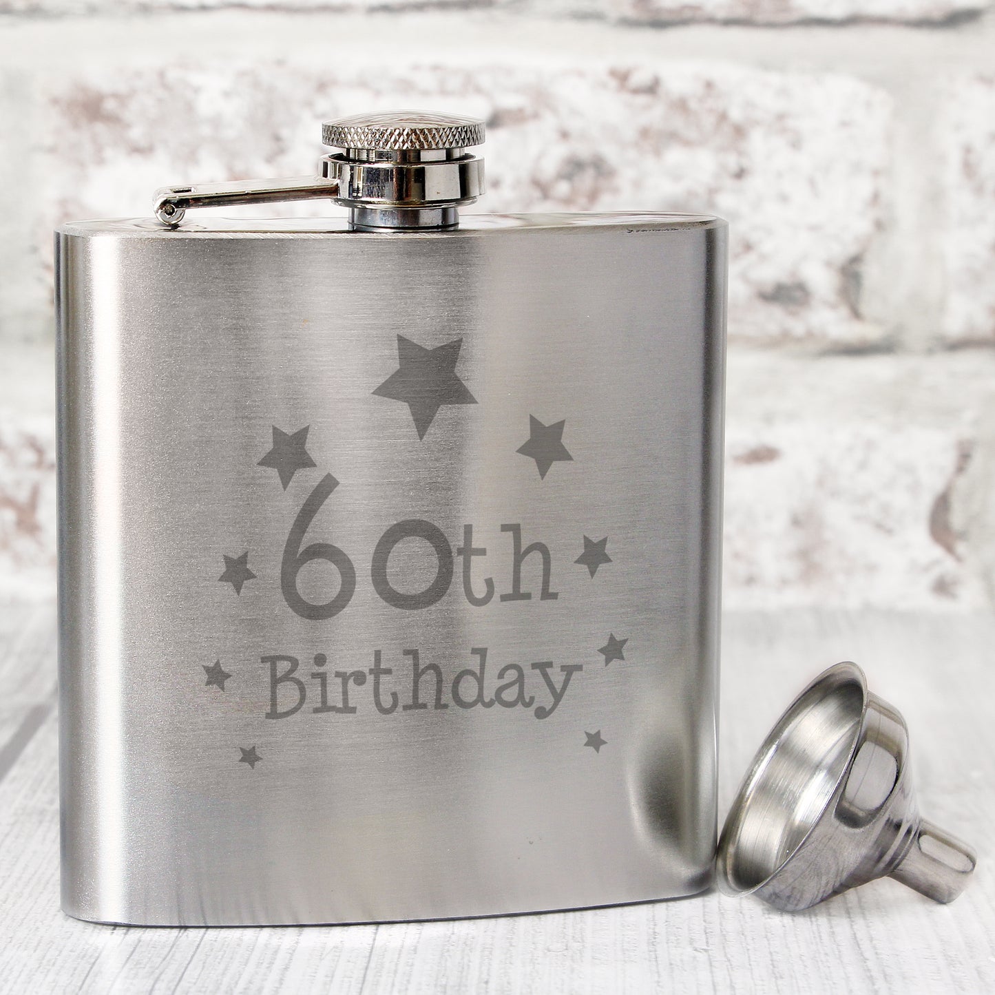 60th Birthday Hip Flask from Heartfelt Gifts