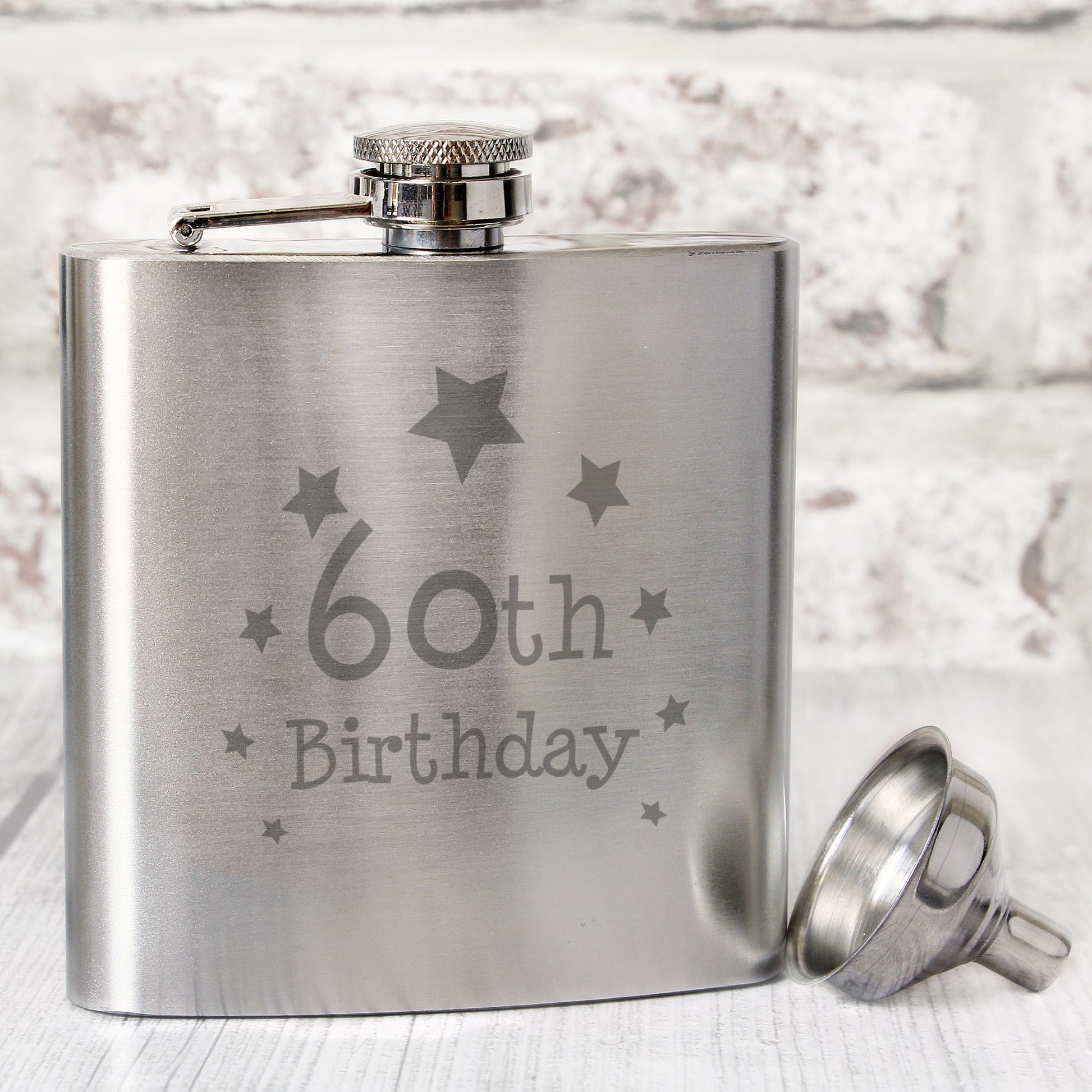 60th Birthday Hip Flask from Heartfelt Gifts