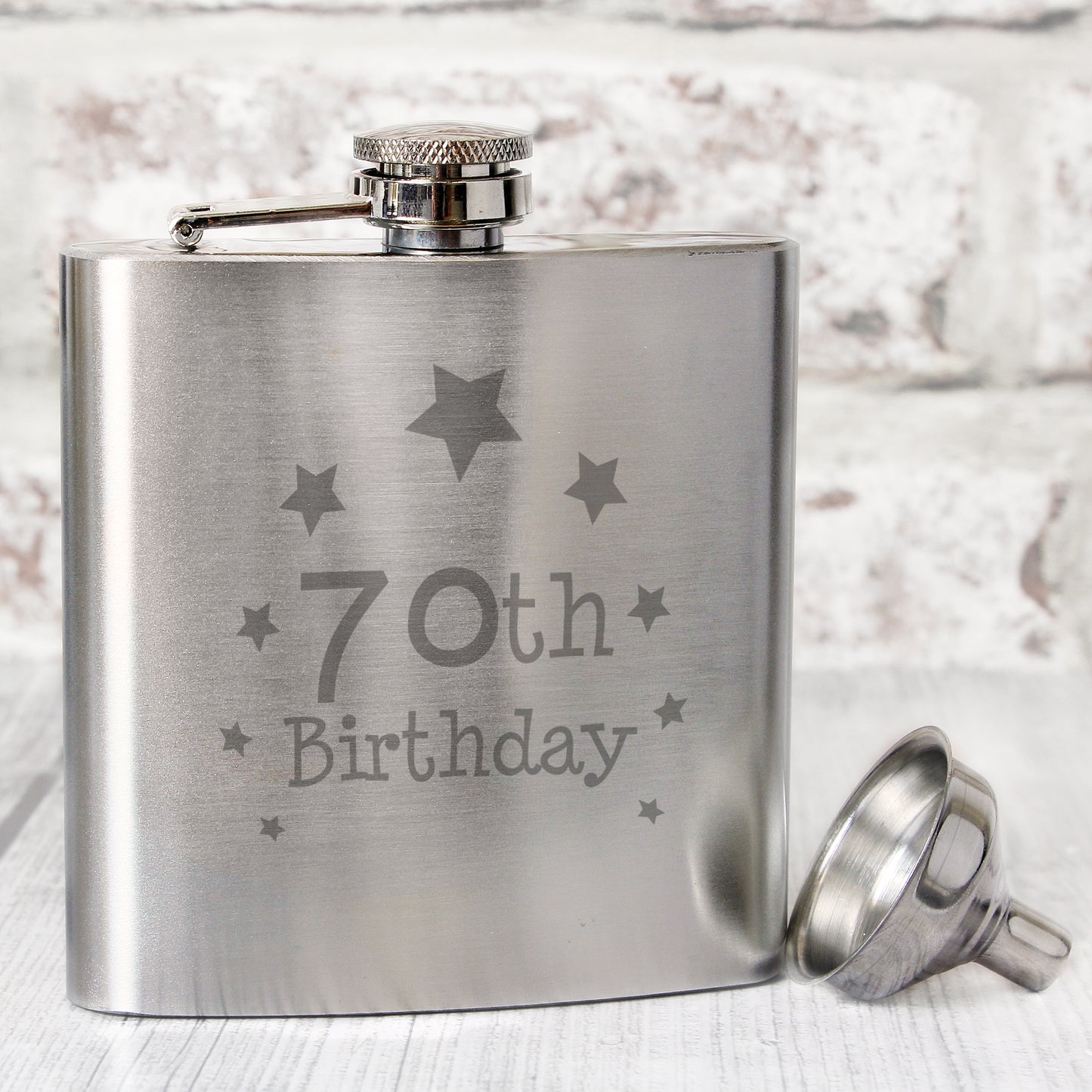 70th Birthday Hip Flask from Heartfelt Gifts
