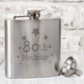80th Birthday Hip Flask from Heartfelt Gifts