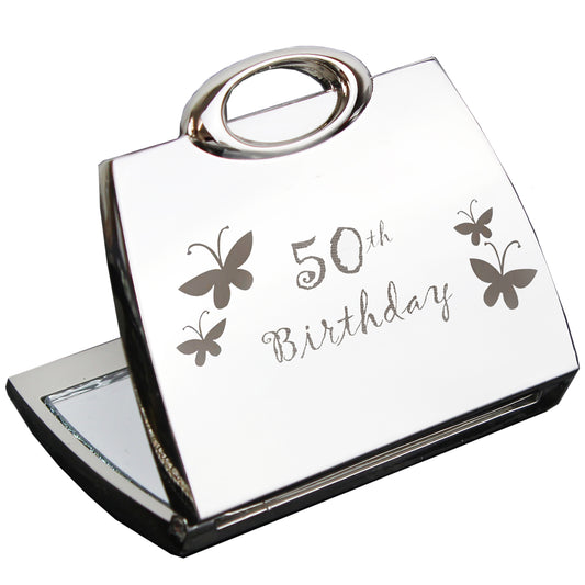 50th Butterfly Handbag Compact Mirror - image 2