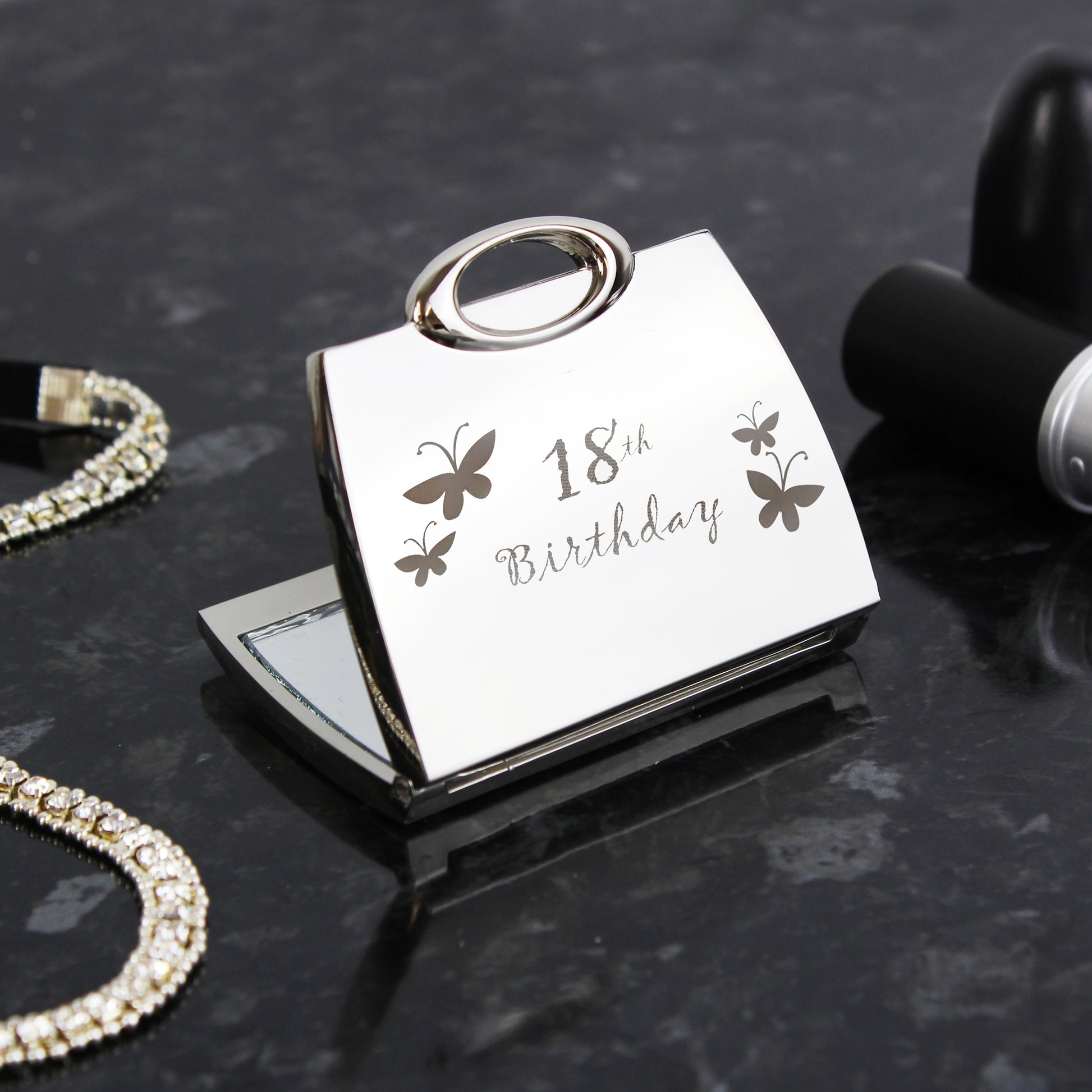 18th Butterfly Handbag Compact Mirror from Heartfelt Gifts