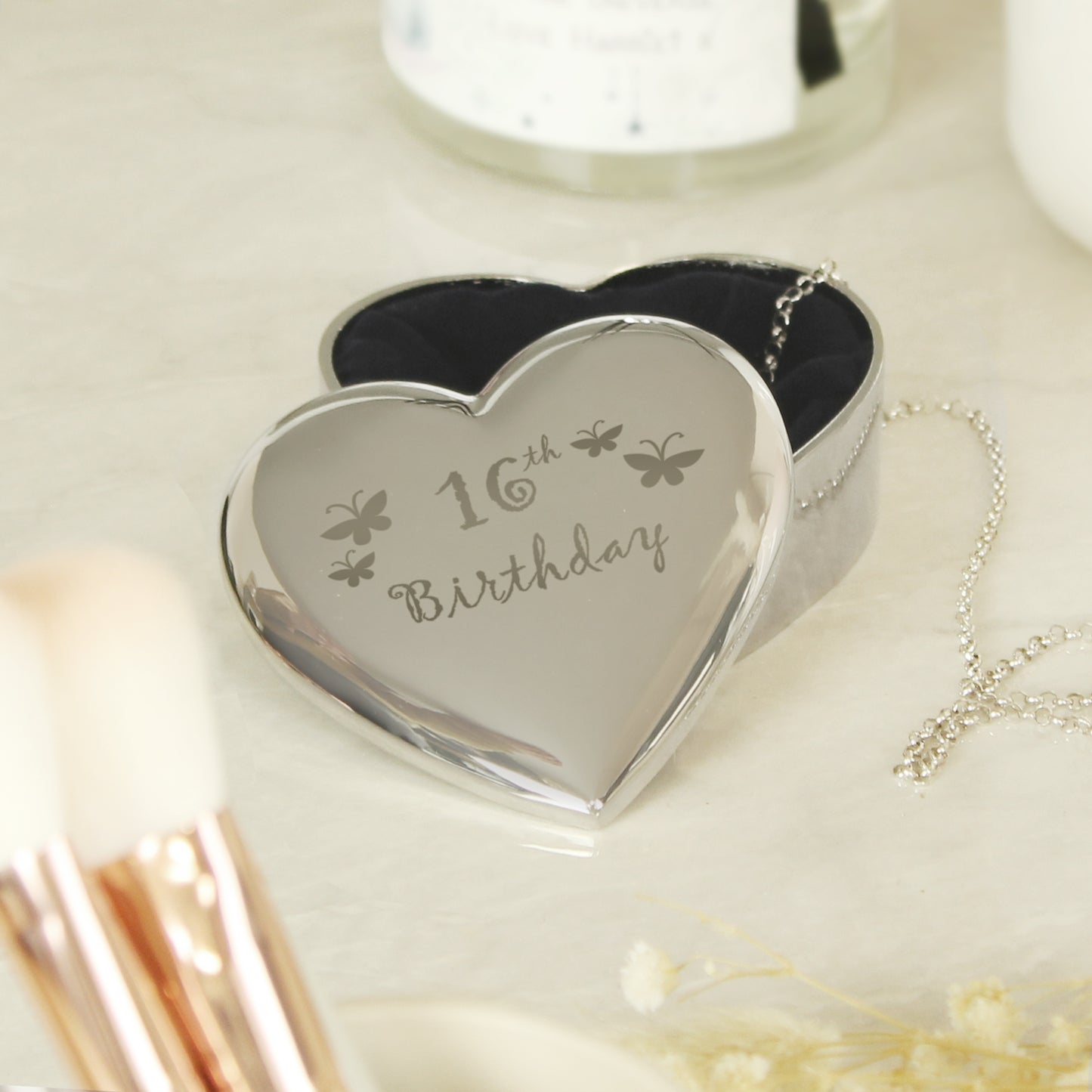 16th Butterflies Heart Trinket Box from Heartfelt Gifts
