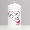 Mum Heart Stitch Pillar Candle
