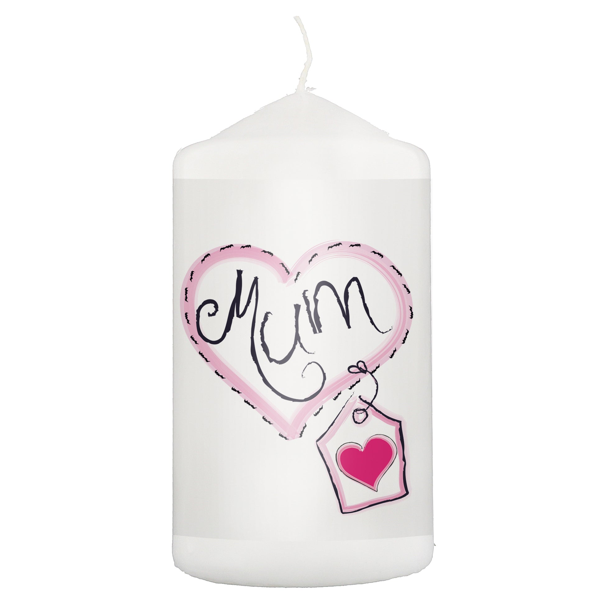Mum Heart Stitch Pillar Candle - image 2