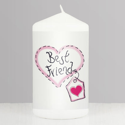Best Friend Heart Stitch Pillar Candle from Heartfelt Gifts