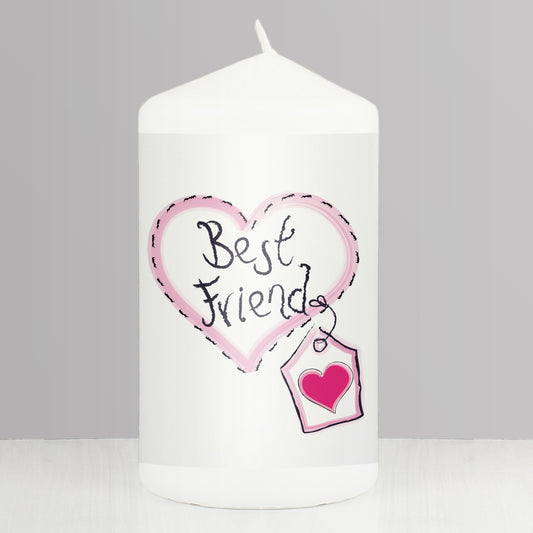 Best Friend Heart Stitch Pillar Candle from Heartfelt Gifts