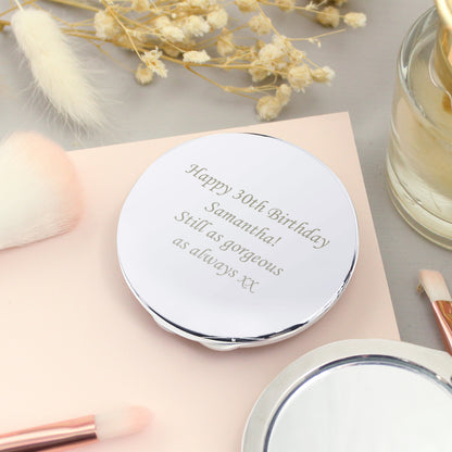 Personalised Silver Round Compact Mirror - image 4