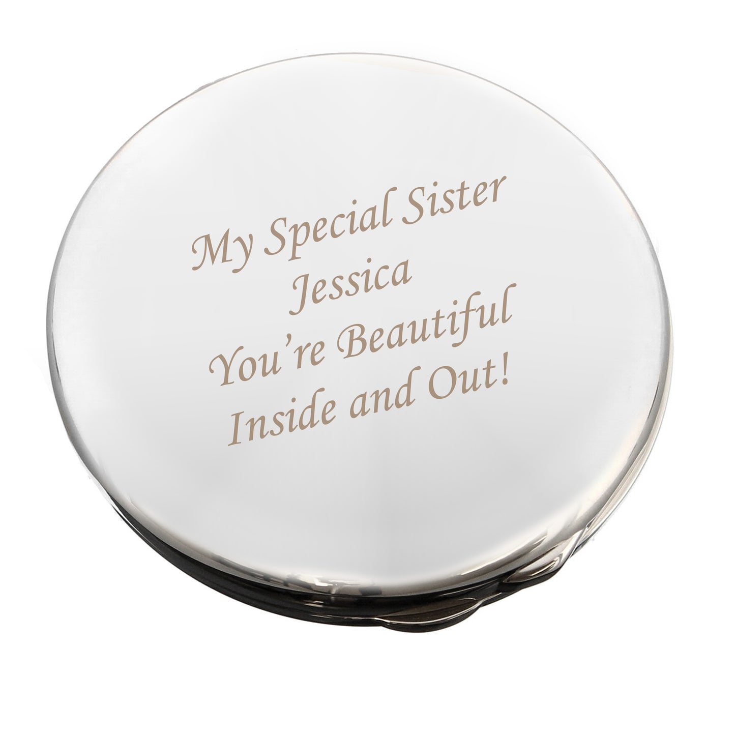 Personalised Silver Round Compact Mirror - image 5
