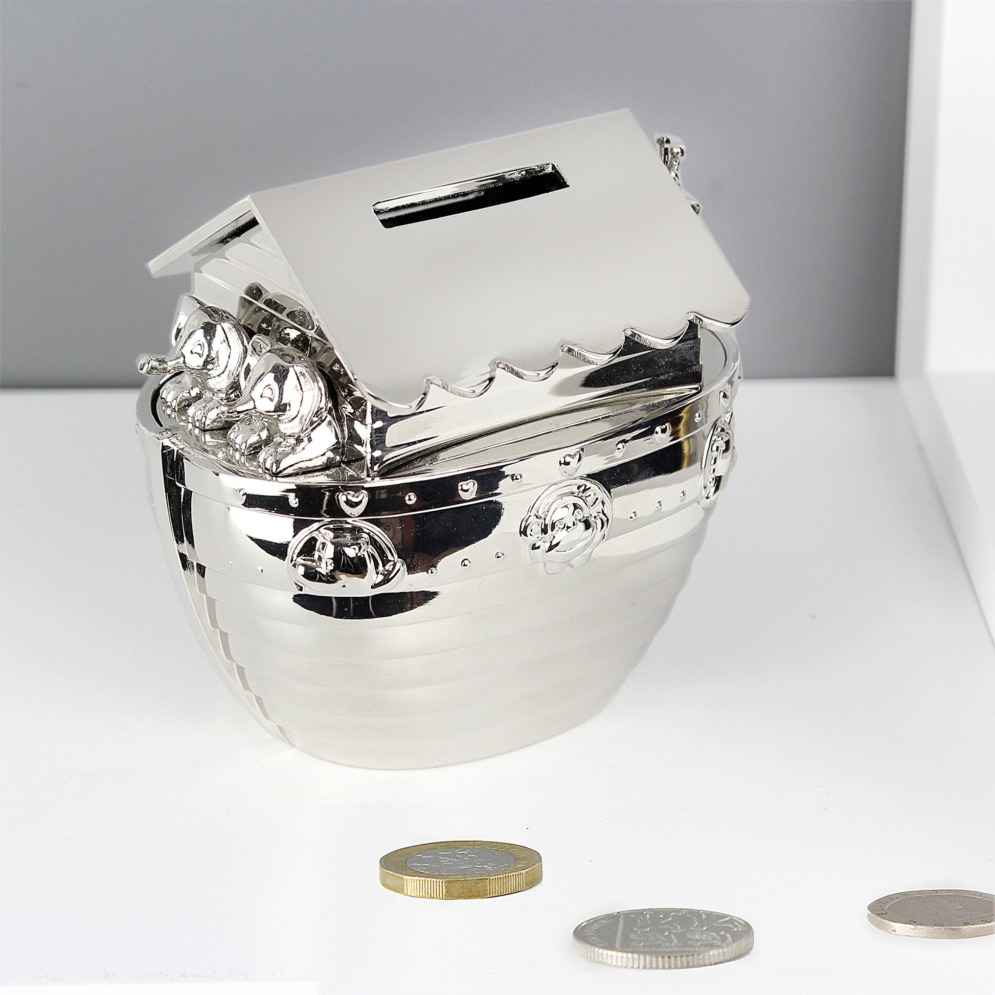 Personalised Silver Noahs Ark Money Box - image 6