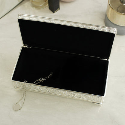 Personalised Antique Silver Plated Jewellery Box - image 6
