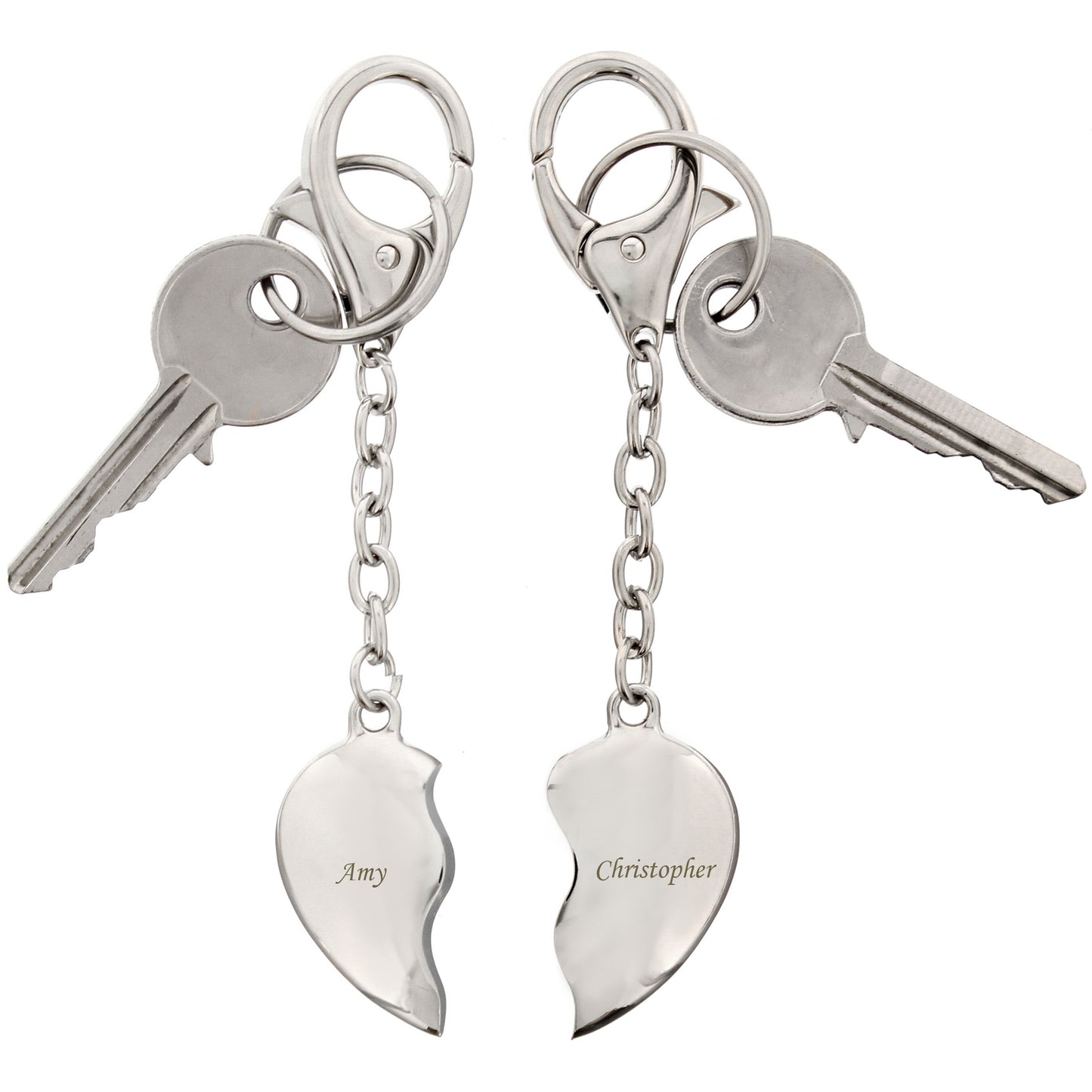 Personalised Two Hearts Keyring - image 2