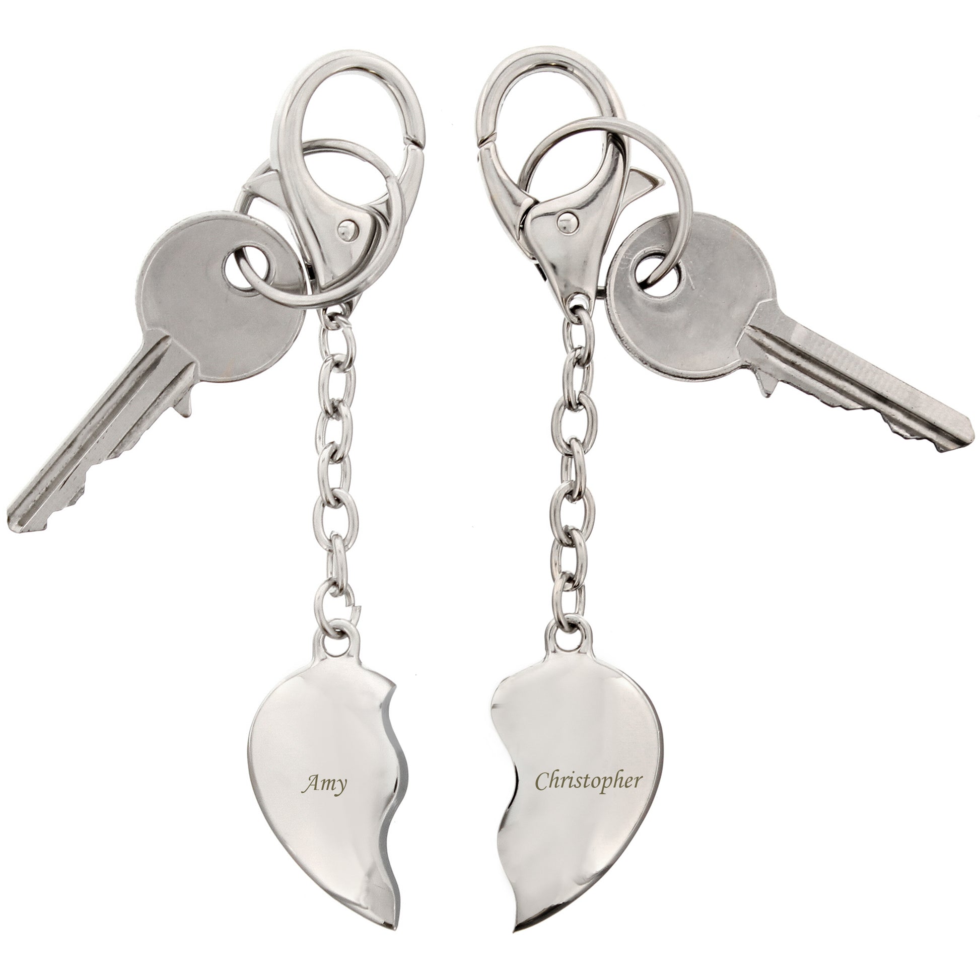Personalised Two Hearts Keyring - image 2