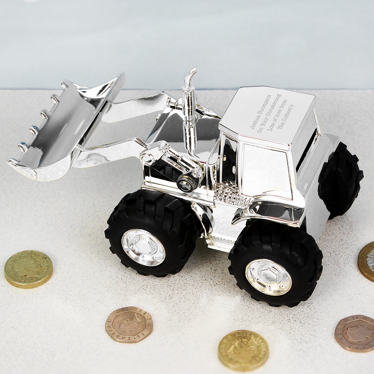 Personalised Digger Money Box from Heartfelt Gifts