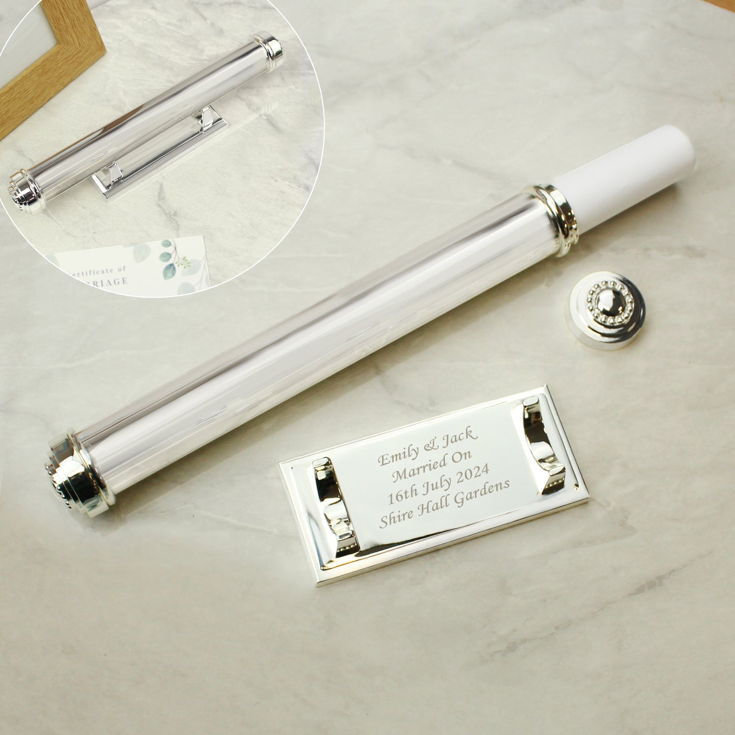 Personalised Plain Silver Plated Certificate Holder - image 2