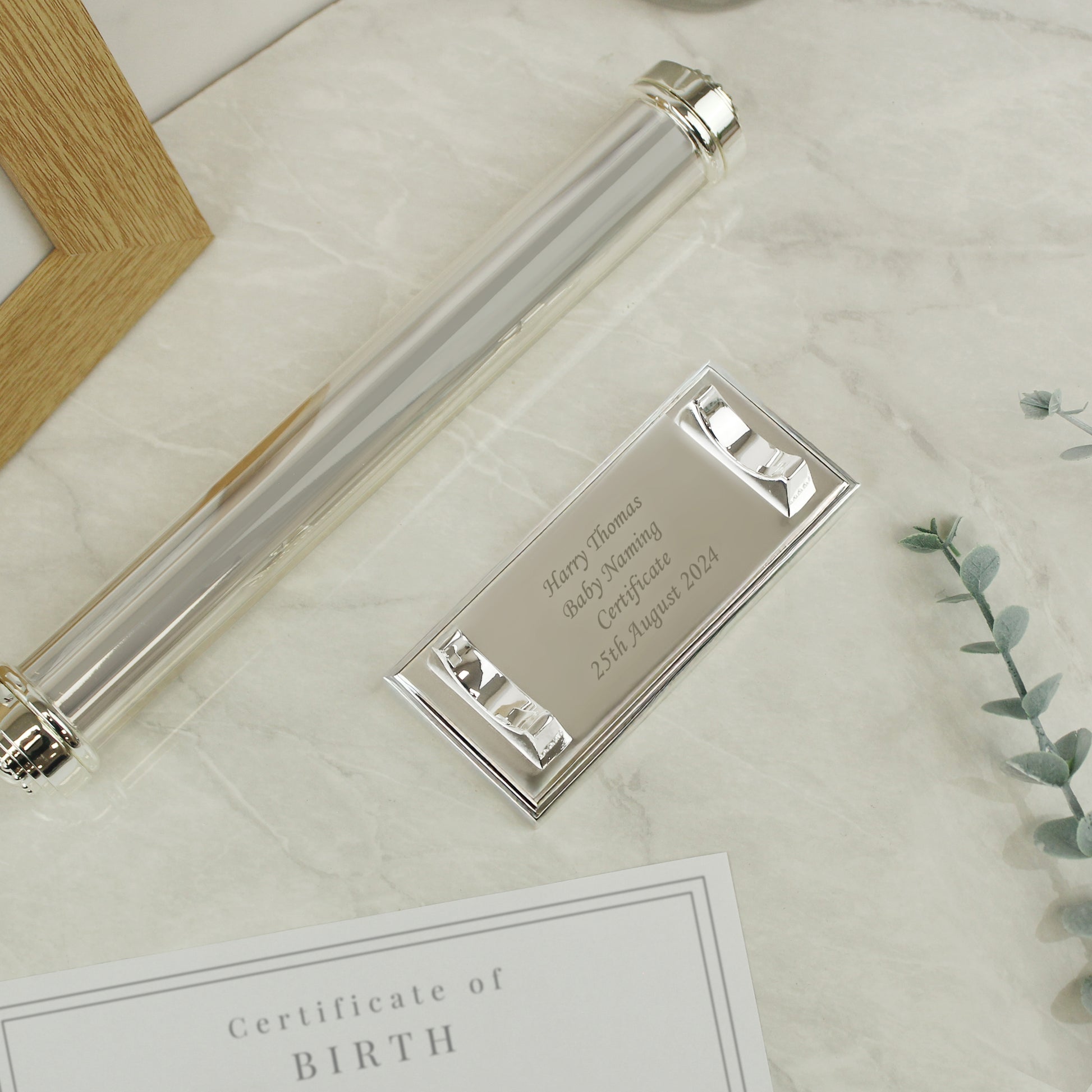 Personalised Plain Silver Plated Certificate Holder - image 6