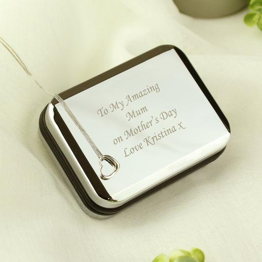 Personalised Box With Sterling Silver Heart Necklace - image 2