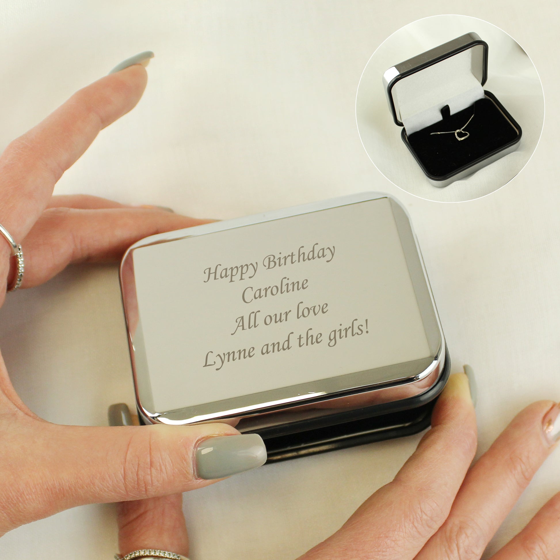 Personalised Box With Sterling Silver Heart Necklace - image 3
