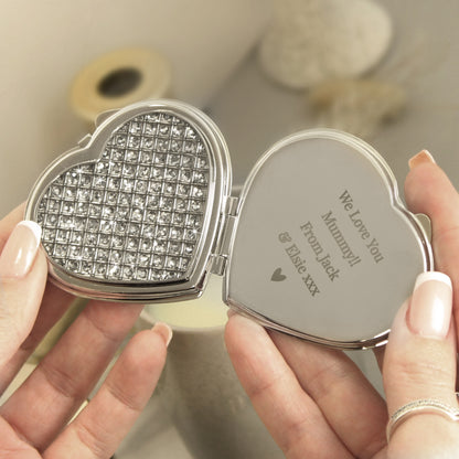 Personalised Diamante Heart Compact Mirror - image 7