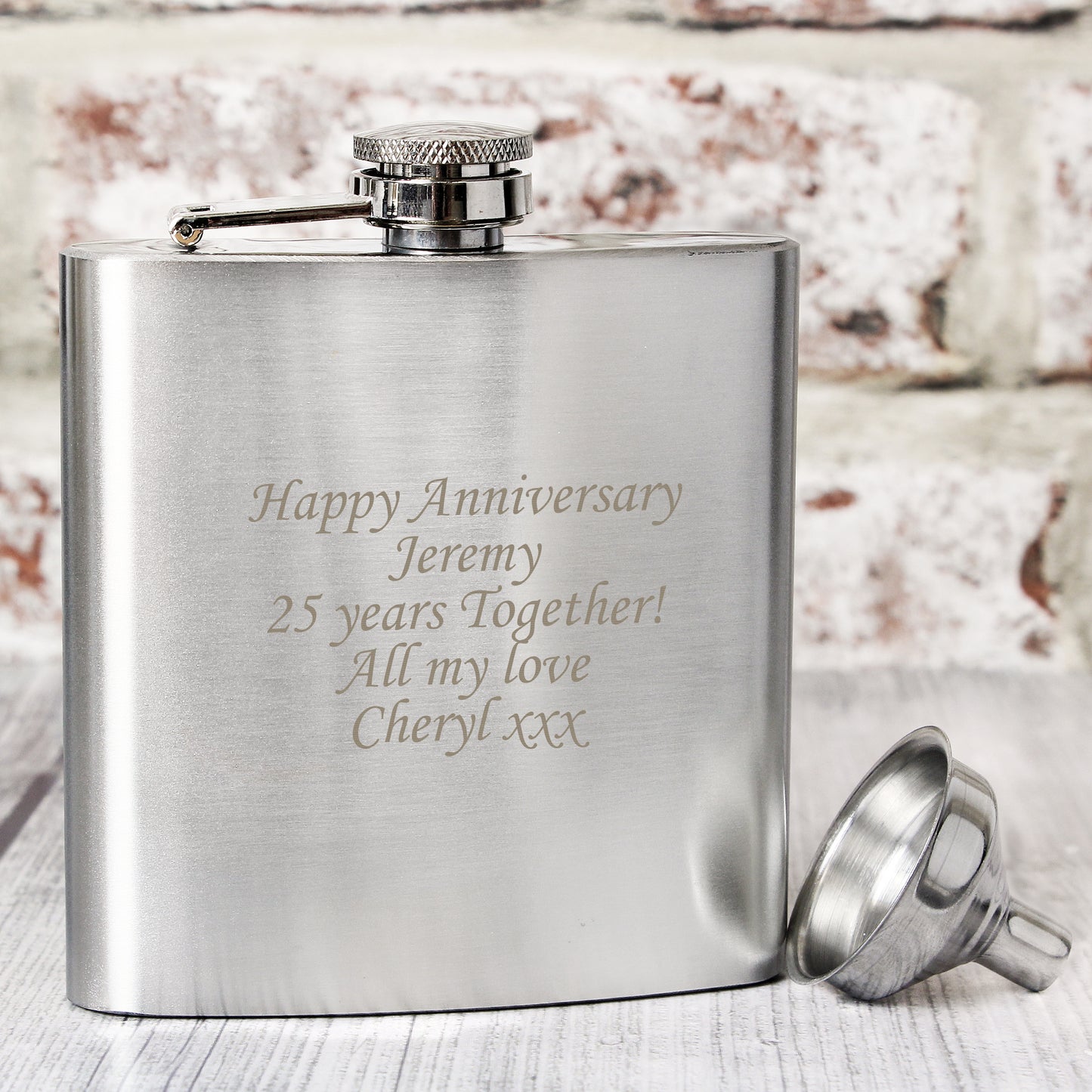 Personalised Boxed Stainless Steel Hip Flask - image 4