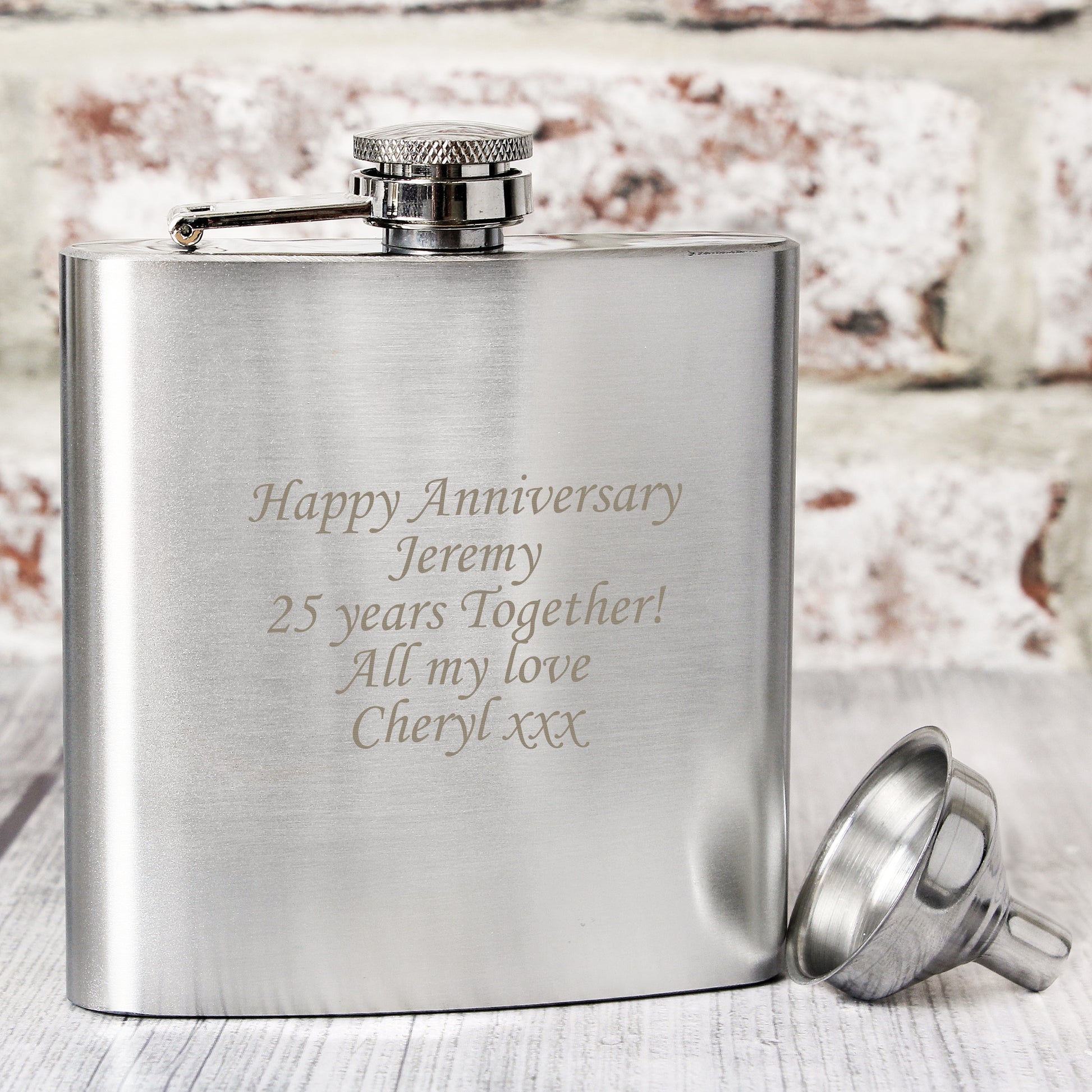 Personalised Boxed Stainless Steel Hip Flask - image 4