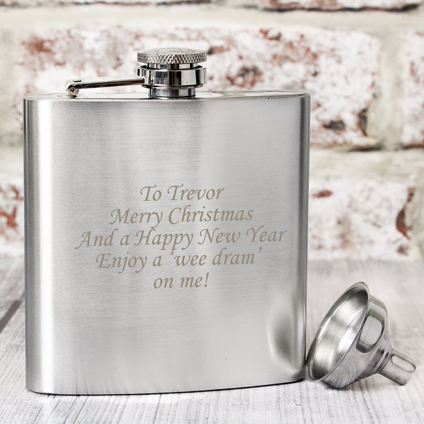 Personalised Boxed Stainless Steel Hip Flask - image 5