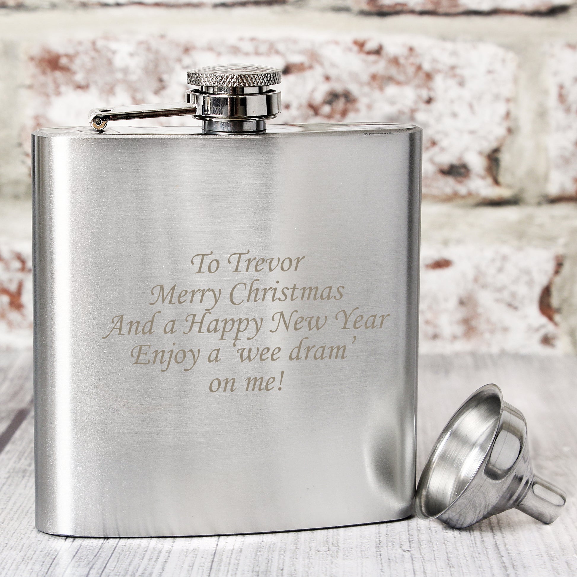 Personalised Boxed Stainless Steel Hip Flask - image 5