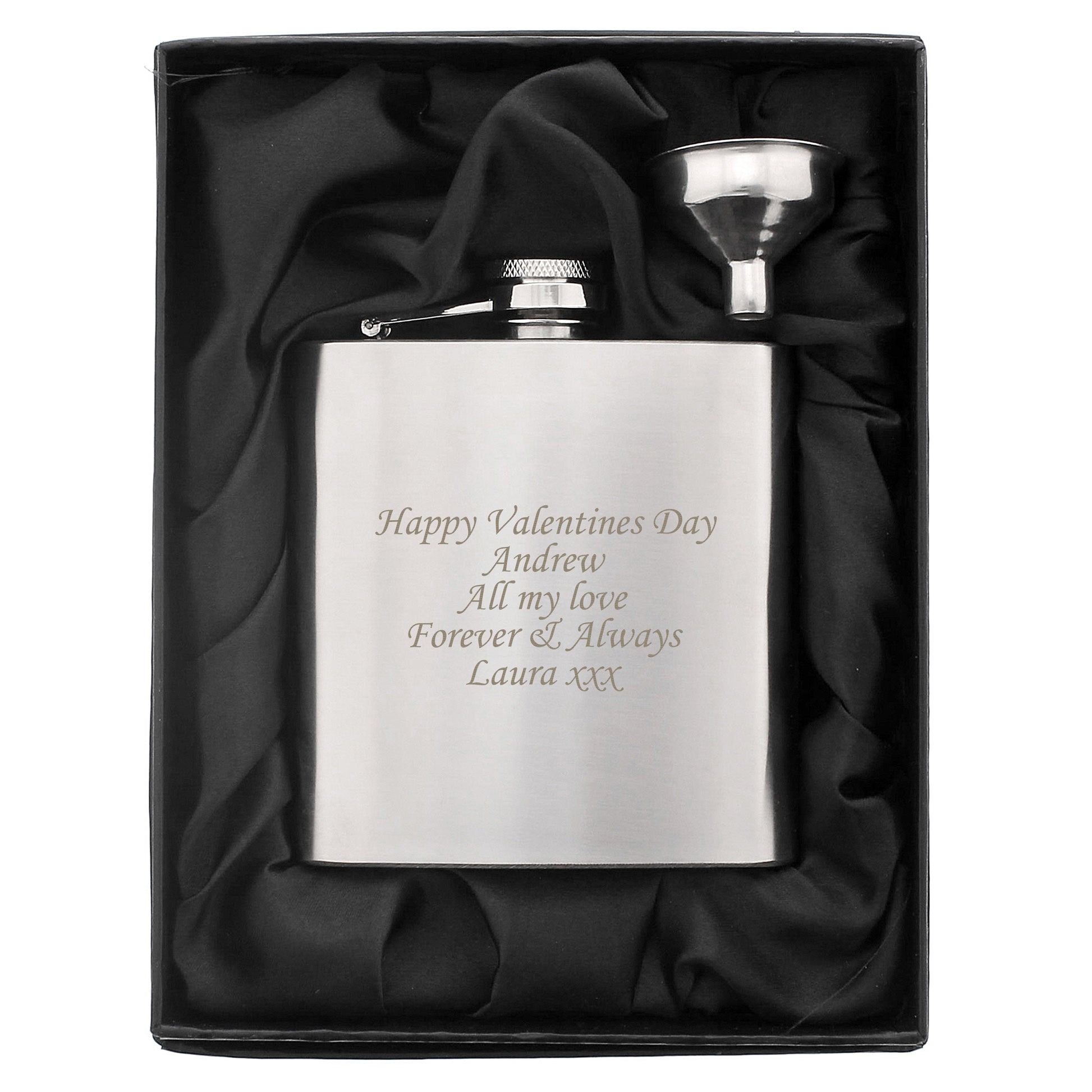 Personalised Boxed Stainless Steel Hip Flask - image 6