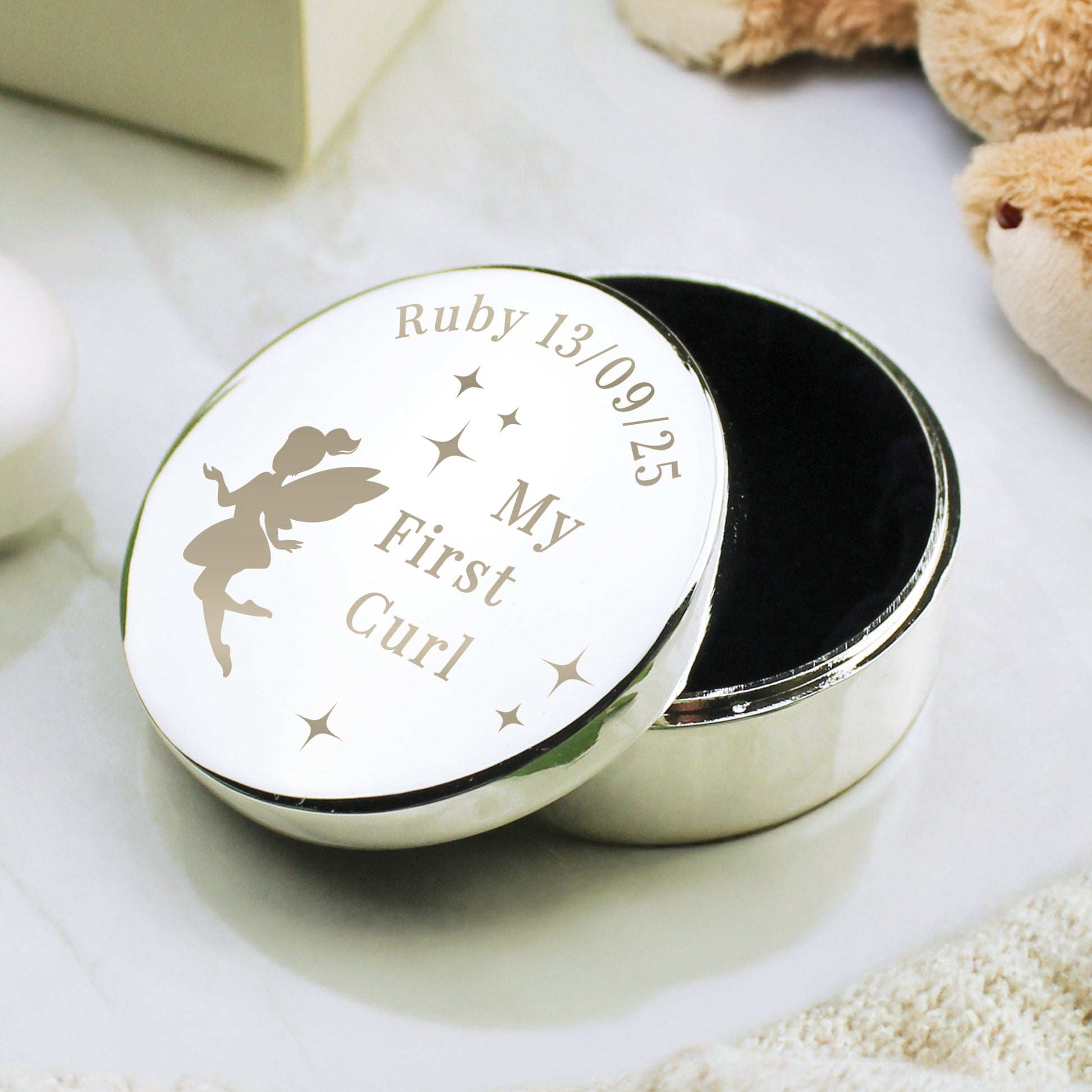 Personalised Fairy Princess First Curl Keepsake Box – New Baby & Christening Gift